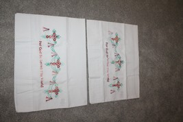 VTG Hand Made Christmas Pillowcase Set Christian Decor  Gift Pillow Case MCM - £13.27 GBP