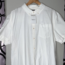 Forever 21 men woven short sleeve button down shirt, size large - £11.68 GBP