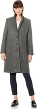 Essentials Women&#39;s Oversized Plush Button-Front Coat, Grey Heather L - £9.46 GBP