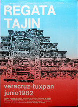 Original Poster Mexico Tuxpan Veracruz Regata Tajin 1982 Pyramid Yachting - £59.66 GBP
