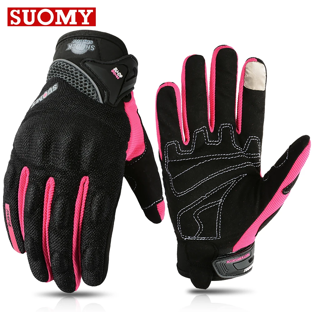 Summer Suomy Motorcycle Gloves Pink Purple Motorcyclist Gloves Men Cycling - £16.99 GBP