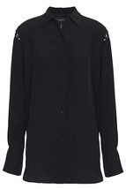 Rag &amp; Bone hana button down long sleeve silk shirt blouse in Black - size 2XS - £134.47 GBP