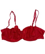 Lovable Vintage #895 Womens Red Shiny Satin Underwire Lace Bra 36C - $45.56 CAD
