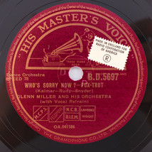 Glenn Miller - Who&#39;s Sorry Now ? / My Melancholy - 1948 10&quot; 78 rpm Recor... - £30.44 GBP