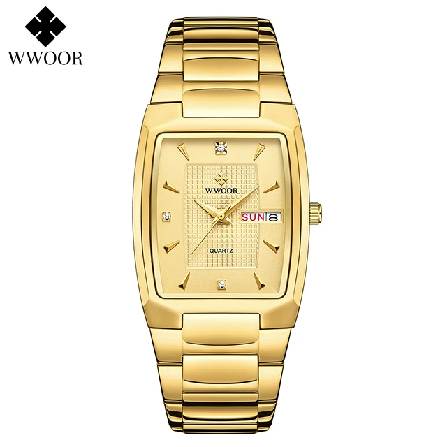 Fashion Men Watch  Luxury  Square Watches For Men stainless steel Waterproof Qua - £25.57 GBP