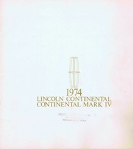 ORIGINAL Vintage 1974 Lincoln Continental Mark IV Oversize Sales Brochur... - £23.21 GBP