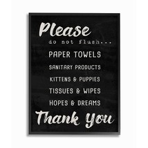 Stupell Industries White Please Do Not Flush Hopes and Dreams Brush Typography B - $48.99