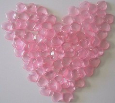 Valentine Pink Shiny Hearts Table Scatter Decorations 100 Pink Hearts New - £6.21 GBP