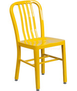 Mid-Century Yellow &#39;Navy&#39; Style Dining Chair Cafe Patio Restaurant In-Ou... - $148.88