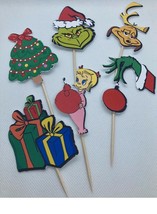 The Grinch Christmas CupCake Toppers Decoration - £11.77 GBP