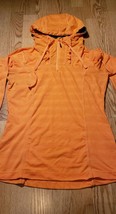 MPG Modetta Performance Gear Women&#39;s Shirt Top Size S/P Orange Hooded At... - £7.78 GBP