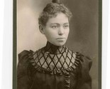 Well Dressed Young Woman Cabinet Card E M Mudge Photographer Elkhart Ind... - $17.82