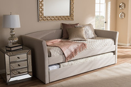 Matilda Beige Fabric Upholstered Daybed w/Guest Trundle Bed - $13,141.74 MXN