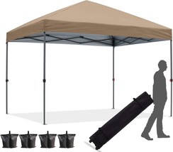 Hlong Pop Up Canopy Tent Portable Easy Outdoor Instant Shelter (10X10,Khaki). - £114.33 GBP