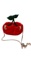  Betsey Johnson Kitsch Cherries Crossbody Tie the Knot Cherry Red Bag Purse  - $54.00