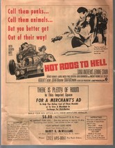 Hot Rods To Hell 4 Page Promotional Herald 1967-Jeanne Crain-Dana Andrews-VG - £35.52 GBP