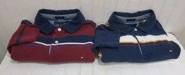 Mens Lg Lot of 2 TOMMY HILFIGER Shirts Striped Long Sleeved Polo Casual ... - £22.72 GBP