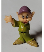 Vintage Disney Snow White Seven Dwarfs “Dopey” PVC Toy Figurine Cake Top... - $9.89