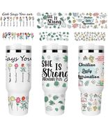 UV DTF Cup Wrap Transfer 6 Sheets Bible Verse Floral Waterproof 40oz Tum... - €8,13 EUR