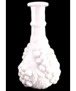 Antique Milk Glass Vase With Leaves And Grapes, 9.5” Tall, MINT OBO - £12.64 GBP