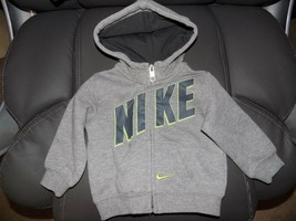 Nike Full Zip Hoodie Gray/Black Size 3/6 Months Infants EUC - £13.47 GBP