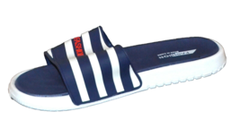 Fashion Blue White Stripe Men&#39;s Casual Flip Flops Sandal Shoes Size US 12 M - £7.58 GBP