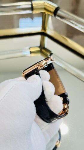 24k ROSE Gold Plated Apple Watch Series 10 46mm Black Leather Band CUSTOM Item image 15