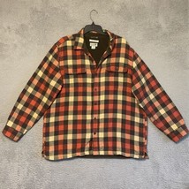 LL Bean Jacket Men XL Plaid Fleece Lined Hooded Flannel Shirt Shacket Ou... - £28.68 GBP