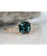 Mom Gift Rashi Ratna Teal Sapphire Natural Gemstone Ring 14k Gold Annive... - £777.47 GBP