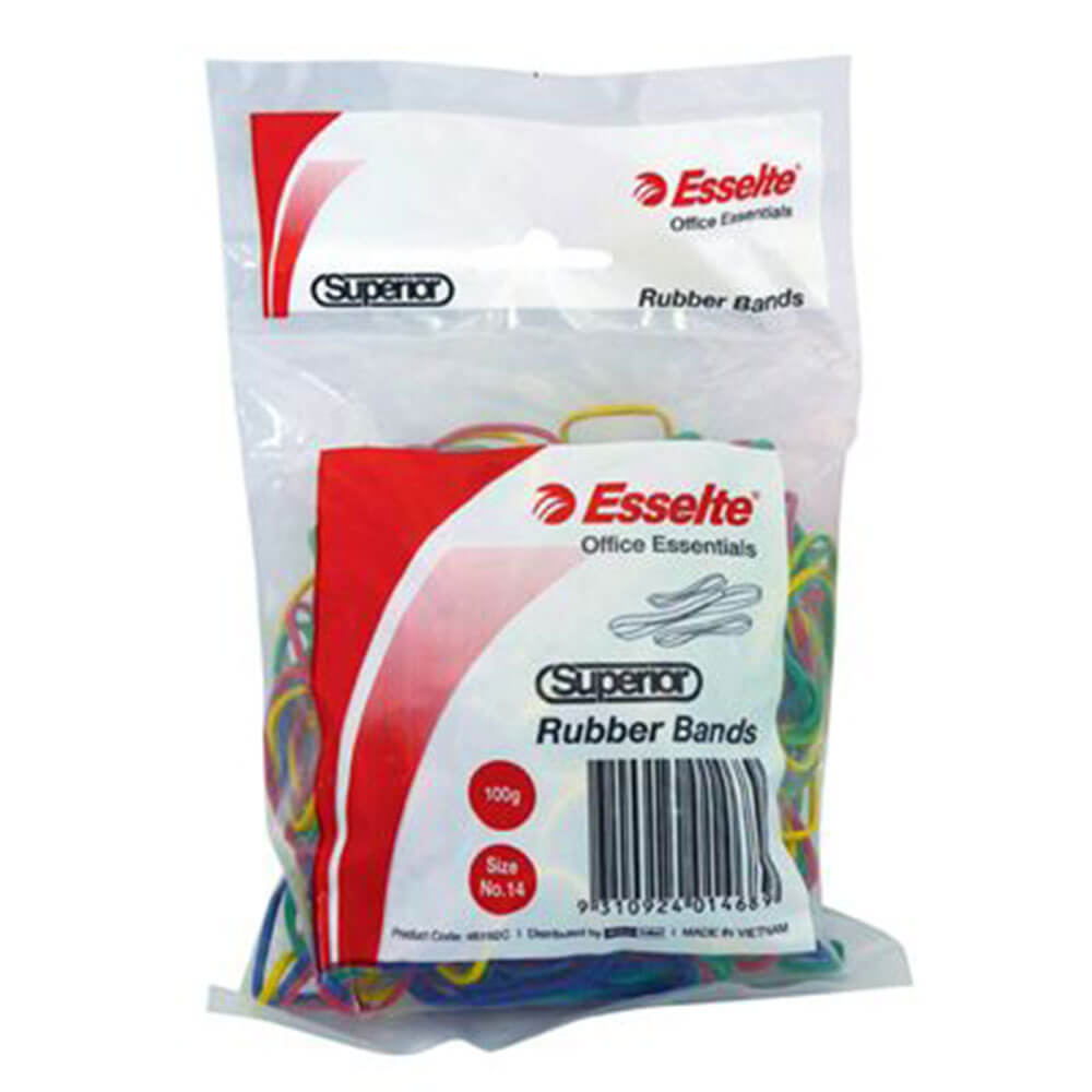 Esselte Superior Rubber Bands 100g Assorted (Size 14) - $16.57