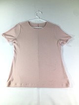 Free Assembly Blouse Womens Size L Short Sleeve Light Pink Back Seam - £10.11 GBP