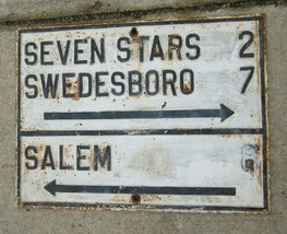 1890s Cast Iron Street Sign New Jersey Garden State Salem Swedesboro Sev... - £668.64 GBP