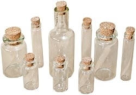 9 Glass Vials with Corks Halloween Apothecary Vials Potion Vials Assorte... - £7.95 GBP