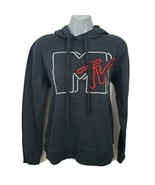 MTV Embroidered Hoodie Women&#39;s Size S Long Sleeve Black - £17.64 GBP
