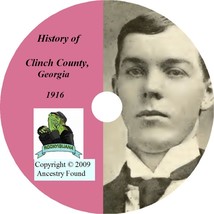 CLINCH County,Georgia GA - History Genealogy - Family Tree Ancestry CD DVD - £4.68 GBP