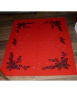 California Hand Prints Tablecloth Vintage 1950&#39;s Christmas 51&quot; X 62&quot; Exc... - $55.37 CAD