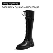 Winter High Boots For Women Short Plush New Fashion Warm Genuine Leather Lace-up - £151.78 GBP
