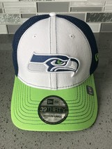 New Era Seattle Seahawks NFL 39Thirty Green White Stretch Fit Hat Med-Large NWT - £18.98 GBP
