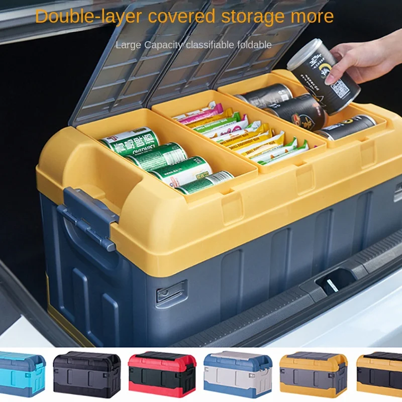 Car Storage Box Foldable Backup Camping Storage Box Firm Car Sorting Sto... - £93.97 GBP+