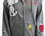 NWT Peanuts Snoopy Full Zip Sweatshirt Hoodie With Chenille Patches ~ Gr... - $49.01