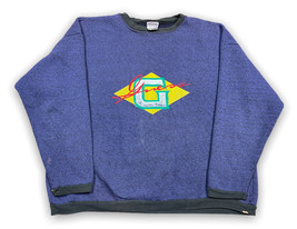 Vtg 80s Guess USA Cotton Blend Graphic Sweatshirt Contrast Trim Purple One Size - £23.73 GBP