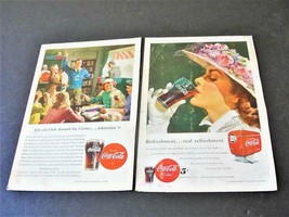 1946/49 Coca-Cola -Coke=Coca-Cola. Refreshment...real refreshment-(2) Pa... - £7.72 GBP
