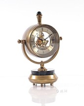 Mantel Clock 19th C Bright Annealed Aluminum Brass - $249.00