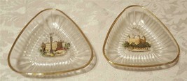 Vintage Pressed Glass Trinket Dishes - Set of Two - London Scenes - ORIGINAL BOX - £23.60 GBP