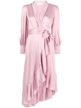 Zimmermann silk wrap midi dress in Pink - size 1 - £306.81 GBP