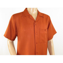 Men 2pc Walking Leisure Suit Short Sleeves By DREAMS 256-09 Solid Papaya image 5