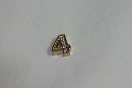 Origami Owl Charm (New) Numbers - 4 - Gold W/ Crystals - £6.95 GBP