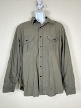 J Crew Men Size XL Gray Button Up Shirt Long Sleeve Pockets - $8.17