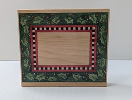 Stamps Happen Linda Grayson Holly Frame #90006 Unused Rubber Christmas Craft 6” - £10.83 GBP