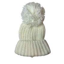 Jenni Ivory Knit Hat with Pom New - £12.35 GBP